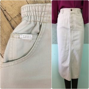 Vtg 90s Lee light khaki pencil skirt size 28 waist